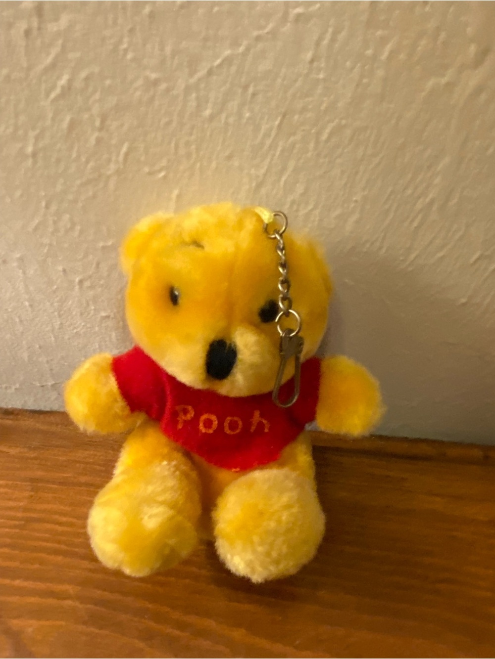 Vintage Winnie The Pooh Plush Keychain With Zipper Pocket Coinpurse